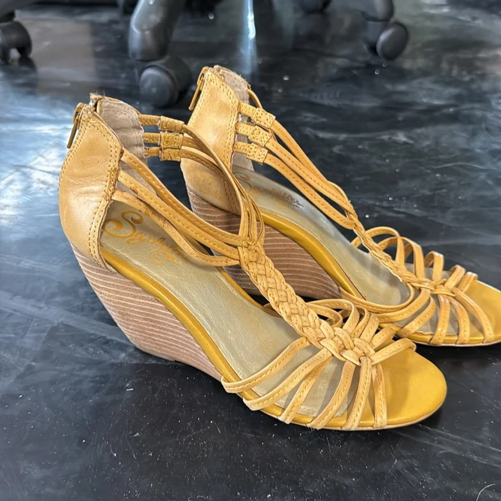 Seychelles vintage yellow wedge - Picture 4 of 9